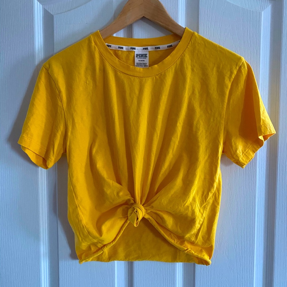 PINK Victoria’s Secret Yellow T-Shirt, Medium